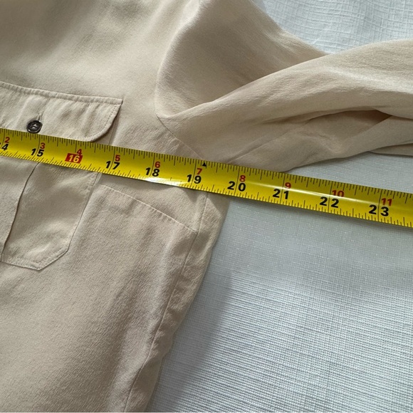 Weekend Max Mara Cream Button Down Shirt Silk M - Picture 4 of 6